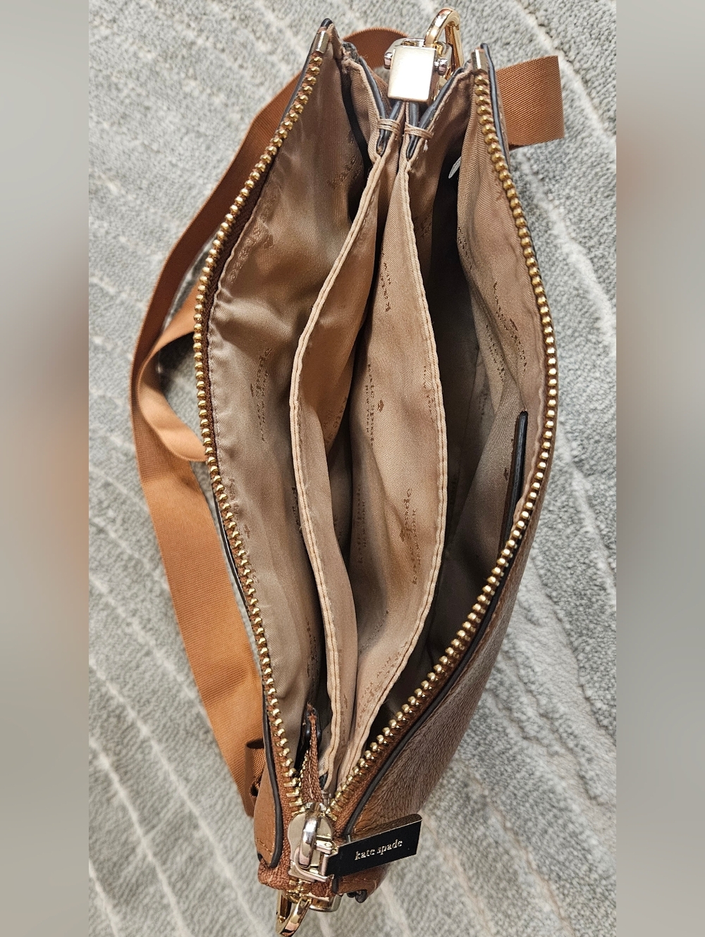 Kate Spade Leila Crossbody Pebbled Leather Shoulder Bag Gingerbread - Picture 5 of 7